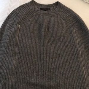 BCBG Grey Wool Cape Sweater
